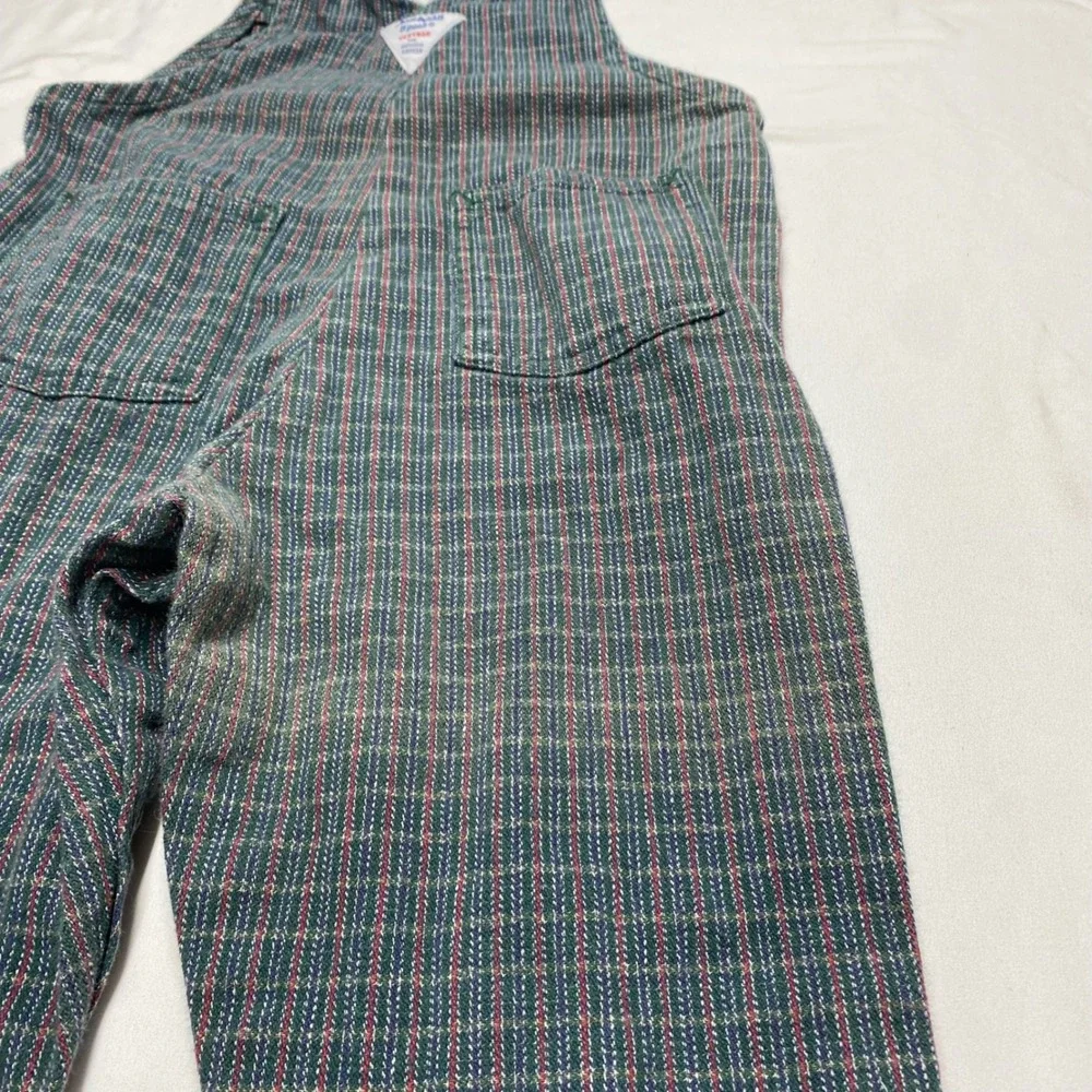 Vintage OshKosh Bgosh Toddler 3T Striped Cotton Bib Overalls Green Red Blue